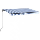 Cumpara ieftin Copertina automata cu LED&amp;senzor vant, albastru/alb, 450x350 cm