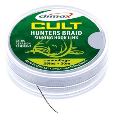 Fir textil Climax CULT HUNTERSBRAID SINKING HOOKLINK 20m 30lb Dark Silt foto
