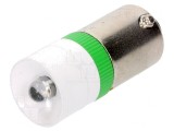 Lampă LED verde 230VAC BA9S