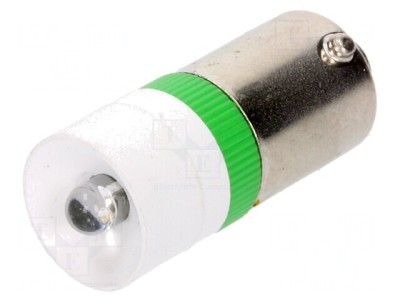 Lampă LED verde 230VAC BA9S foto