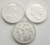 q705 UNGARIA SET COMPLET 2 PENGO 1935 PAZMANY RAKOCZI 1936 LISZT ARGINT aUNC
