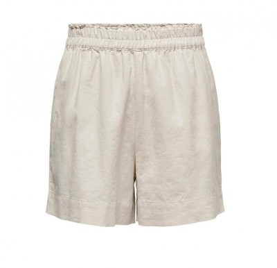 Pantaloni scurti cu talie inalta pentru femei ONLY Onltokyo, casual, bej, S - OUTLET foto