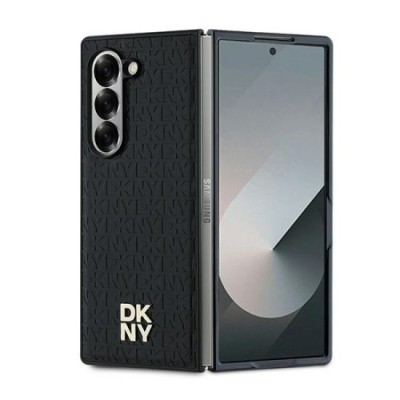 Husa Samsung Galaxy Z Fold6 - DKNY Leather Repeat Pattern Stack Logo (DKHMZFD6PSHRPSK) - Black foto