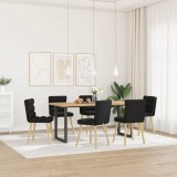 Gossi scaune de sufragerie 6 buc. negru material textil