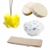 Set 3 Bureti Baie, Casca Par Protectie Dus, Material Burete Textil Plastic