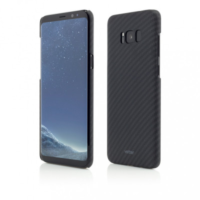 Husa Vetter pentru Samsung Galaxy S8 G950, Smart Case Carbon Design, Rubber Feel, Negru foto