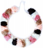 Ghirlanda decorativa Decocove, bumbac/lemn, multicolor, 127 cm