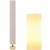 HOMCOM Lampadar de coloana din in pentru sufragerie cu comutator pe picior, 2 x soclu E27, 120 cm, bej | Aosom Romania