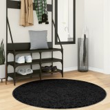 vidaXL Covor &bdquo;OVIEDO&rdquo;, fire scurte, negru, &Oslash; 120 cm