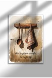 Unframed Kitchen Canvas Poster - Funny Romanian Quote - Digital Print - Se gateste cu suflet | A3 (29.7 x 42 cm)