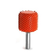 Biax sculptura lemn SABURR - Cap cilindric rotunjit 25,4mm X 25,4mm, Granulatie Saburr FOARTE ASPRA - PORTOCALIE