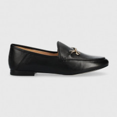 Coach mocasini de piele Cb989 Hanna Loafer femei, culoarea negru, cu toc plat