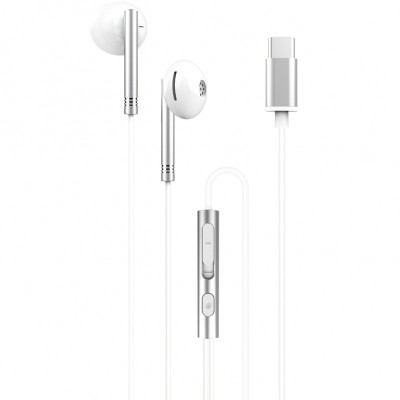 Handsfree Casti In-Ear XO Design EP29, Cu microfon, USB Type-C, Argintiu foto