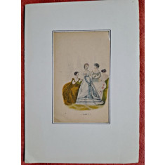 Gravura trei femei, 1867
