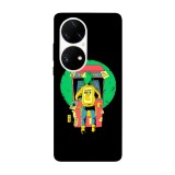 Husa compatibila cu Huawei P50 model Alien pacman, Silicon, TPU, Viceversa, Transparent, Carcasa