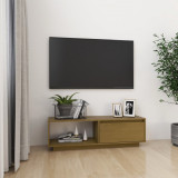Comodă TV, maro miere, 110x30x33,5 cm, lemn masiv de pin, vidaXL
