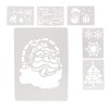 Set 6 Sabloane Spray Zapada Craciun, 44x29cm, Decoratiuni Sticla Lemn, Refolosibile, Modele Festive