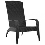 Cumpara ieftin Scaun de gradina Adirondack, negru, din poliratan