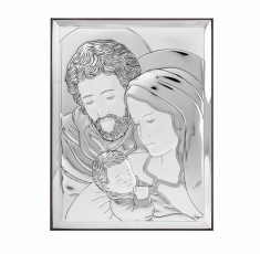 Icoana Argint Sfanta Familie 13x18 cm