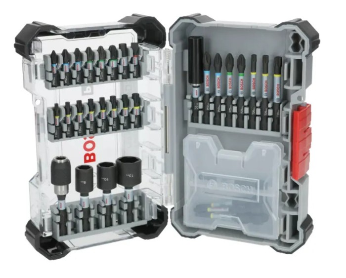 BOSCH Set de 33 biti si accesorii pentru insurubare PRO Impact, prindere hexagon 1/4&amp;quot;