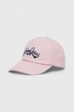 Tommy Jeans șapcă de baseball din bumbac culoarea roz, cu imprimeu