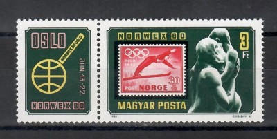 Ungaria1980-Expoziția internațională de timbre NORWEX 80,Serie+Colita,4 poze.MNH foto