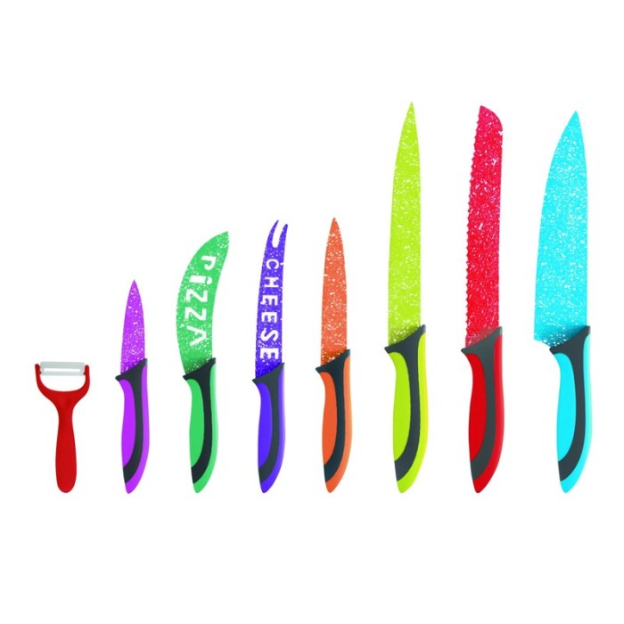 Set cutite inox Floria, 8 piese, Multicolor