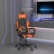 Scaun de gaming pivotant, negru și portocaliu, piele ecologică