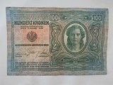Bancnota Austro-Ungaria 100 Kronen 1912 - Moneda Veche Ungaria