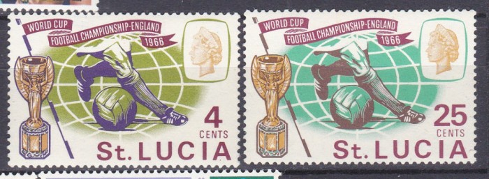 DB1 Santa Lucia 1966 Fotbal CM Anglia Cupa Jules Rimet 2 v. MNH