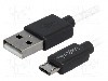 Cablu USB A mufa, USB B micro mufa, USB 2.0, lungime 1.8m, alb, negru, LOGILINK - CU0063