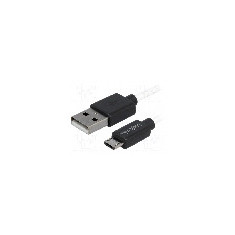 Cablu USB A mufa, USB B micro mufa, USB 2.0, lungime 1.8m, alb, negru, LOGILINK - CU0063