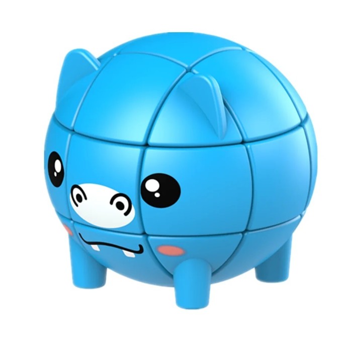 Animalutz Magic Cube Jucarie Puzzle 3D Cub Magic Rotativ Educativ tip Rubik - Hipopotam