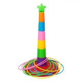 Joc de &Icirc;ndem&acirc;nare, Turn Multicolor, 8 Inele, Plastic, Unisex, 3+ Ani