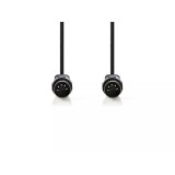 Cablu audio stereo DIN 5p tata - 5p DIN tata 3m negru Nedis CAGL20000BK30