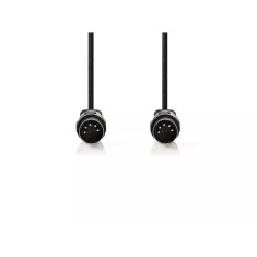 Cablu audio stereo DIN 5p tata - 5p DIN tata 3m negru Nedis