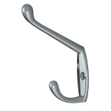 Cuier mobila cu 2 agatatoare, zamac, cromat lucios, pentru baie, dormitor, hol, prindere pe mobila / perete, 494.10.22