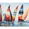 Tablou pictat manual, Cursa veliere, 100x60cm ulei pe panza in cutit efect 3D, Spectaculos