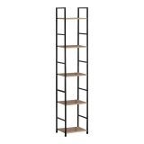 Cumpara ieftin Biblioteca Azuel stejar-otel negru 29x24x144cm