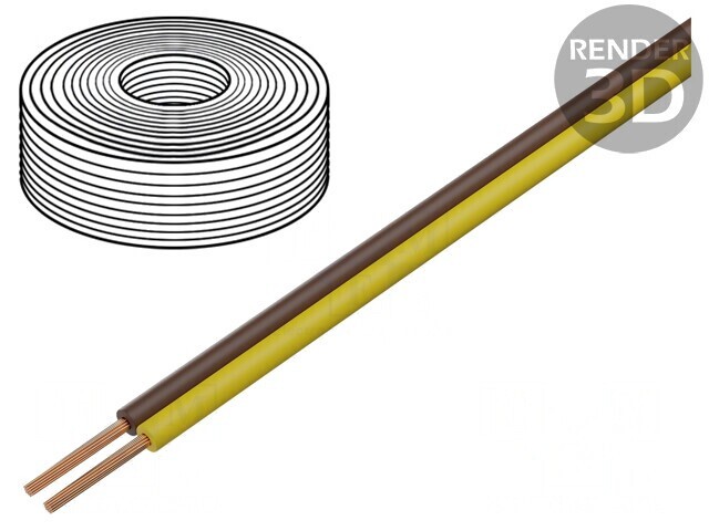 Cablu Electric 2x0,14mm2 250V 25m Maro/Galben