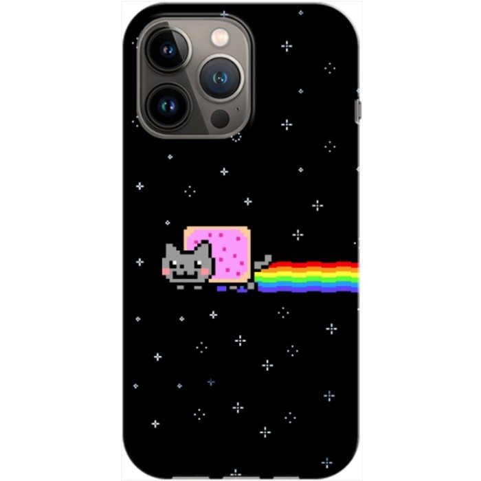 Husa compatibila cu Apple iPhone 14 Plus model Nyan Cat, Silicon, TPU, Viceversa