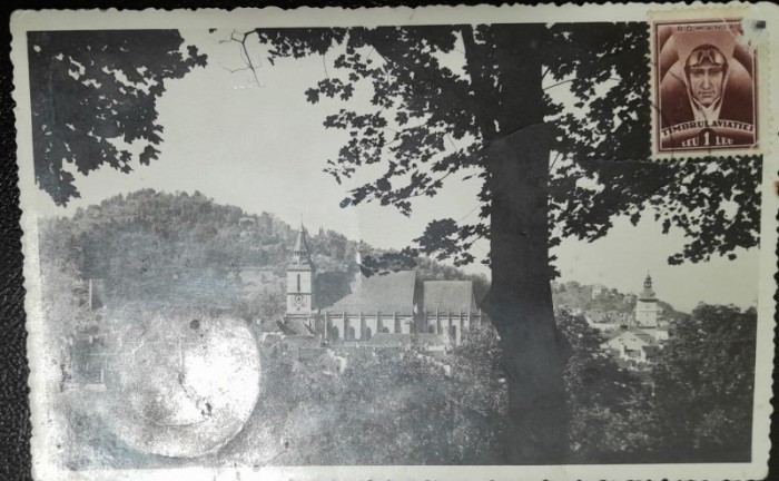 Carte postala, Brasov, vedere generala, 1932