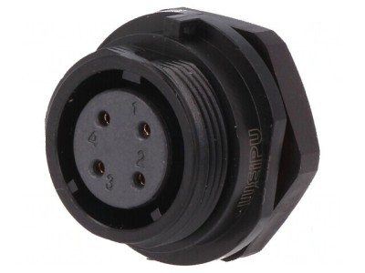 Soclu SP17 mamă PIN 4 IP68 500V 0,75mm2 5A pentru lipire foto