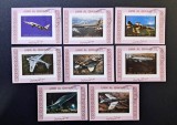 Umm al-Qiwain 1971 - Seria Completă de 8 Mini-Colițe &bdquo;Aviație / Avioane Militare, Supersonice și Civile&rdquo; Ștampilat - Cod: -SW13