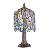 Lampa Tiffany de masa cu abajur violet TA-84, Veioze