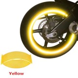 Set 16 ornamente Reflectorizante pentru jante auto, moto, culoare Galben, AVEX