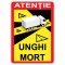 Sticker , zAtentie Unghi Mort, , Autocolant Avertizare Vizibil pentru Masina