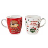 Set 2 cani Craciun portelan multicolor in cutie cadou &Oslash; 5,5 cm x 6 H, 70 ml