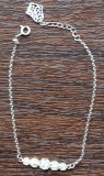 (137) BRATARA DIN ARGINT, CHARM CU PIETRICELE ALBE, DAMA, VINTAGE, 2.41 GRAME