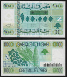 LIBAN █ bancnota █ 100000 Livres █ 1999 █ P-78 █ UNC █ necirculata